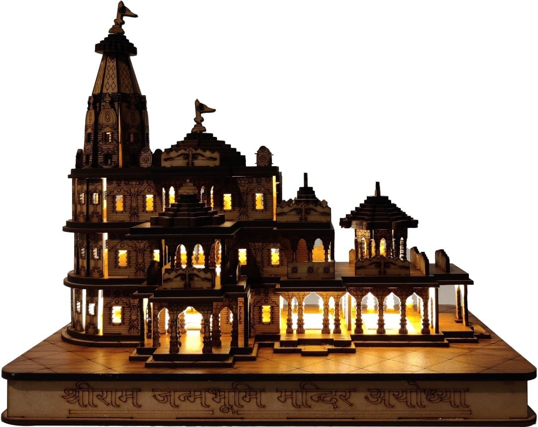 Ayodhya Temple - Shri Ram Mandir 3D Wooden Temple For Home/Office/Shop