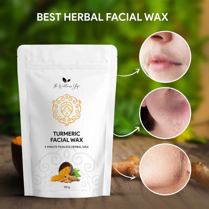 Turmeric Facial Wax - 5 Minute Painless Herbal Wax Powder - Buy 1 Get 1 Free 🤩