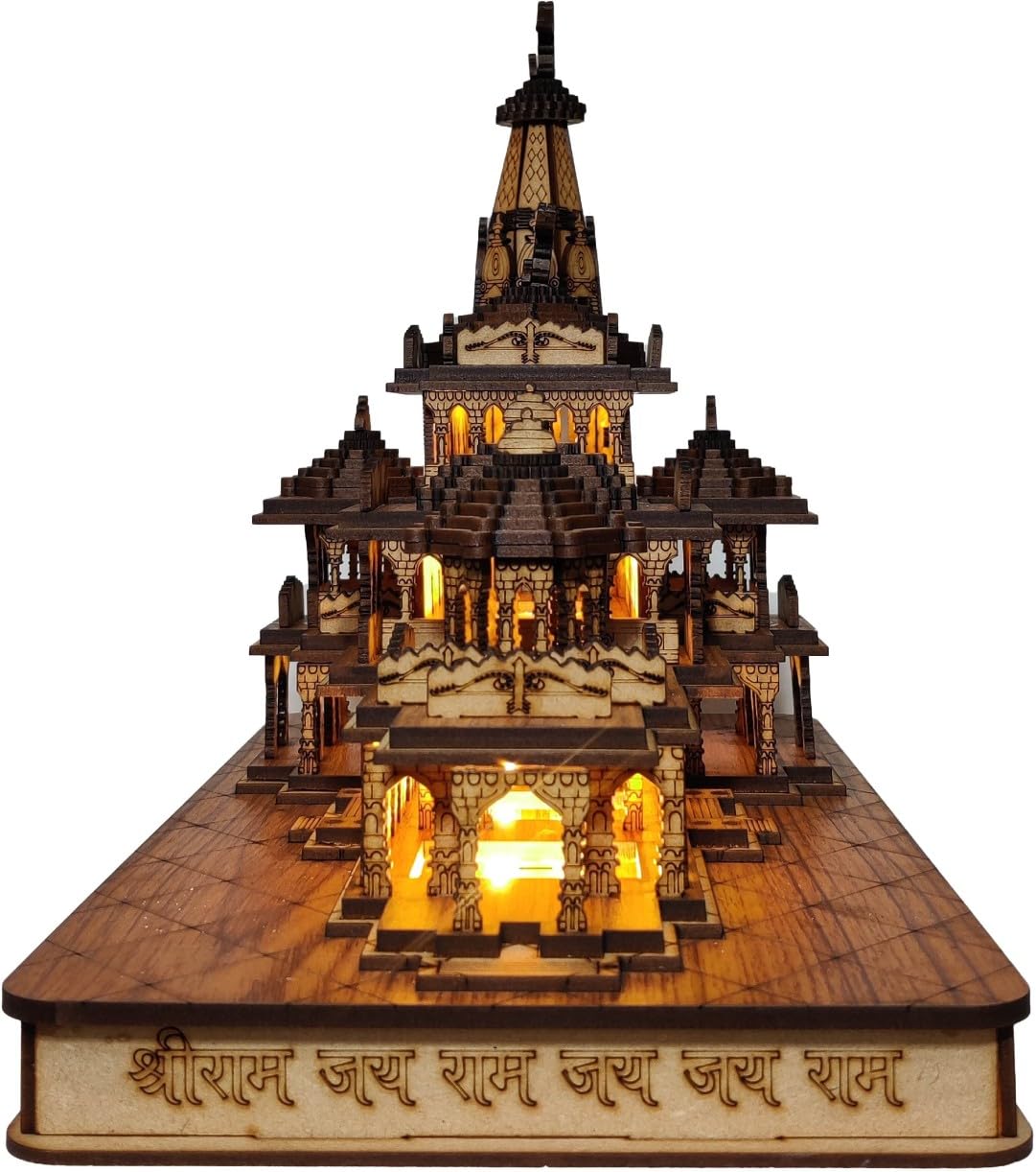 Ayodhya Temple - Shri Ram Mandir 3D Wooden Temple For Home/Office/Shop