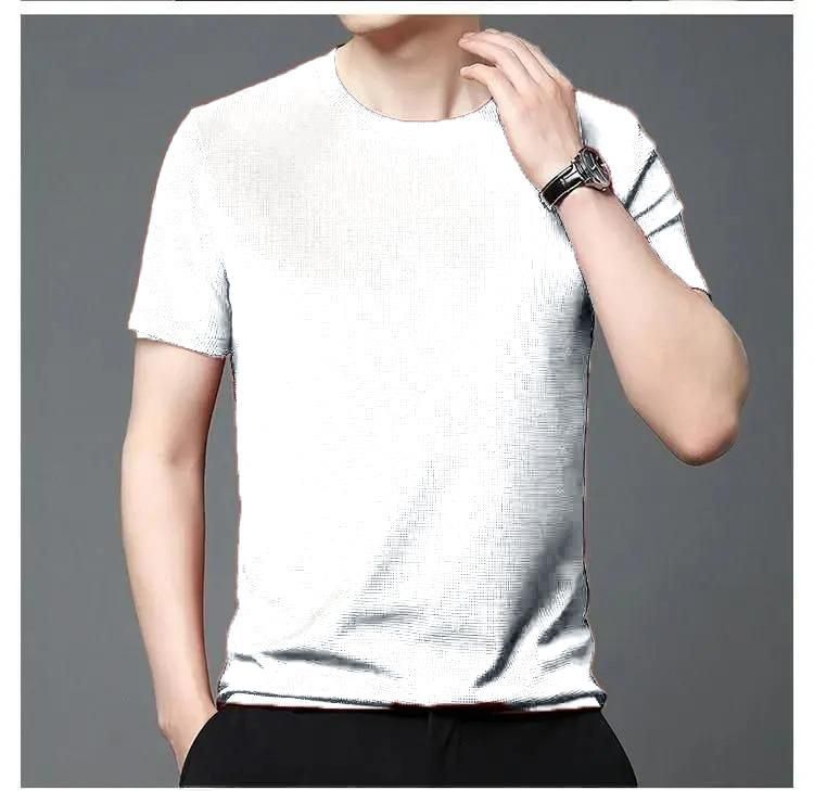 Polyester Stretchable Solid Half Sleeves Men's Round Neck T-Shirt (Pack Of 5)