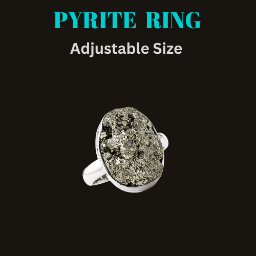 Pyrite Adjustable Ring With Lab Tested Certificate Stainless Steel Ring