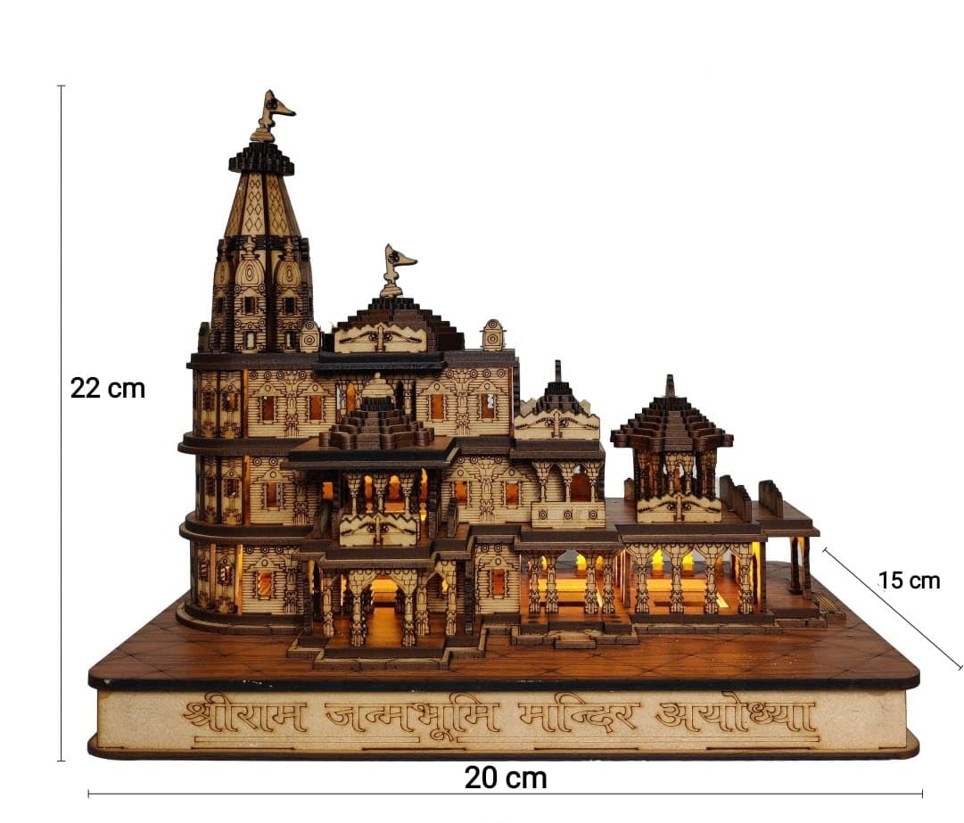 Ayodhya Temple - Shri Ram Mandir 3D Wooden Temple For Home/Office/Shop