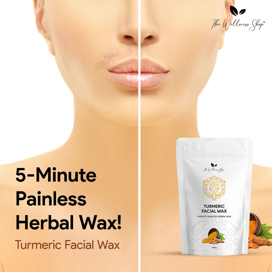 Turmeric Facial Wax - 5 Minute Painless Herbal Wax Powder - Buy 1 Get 1 Free 🤩