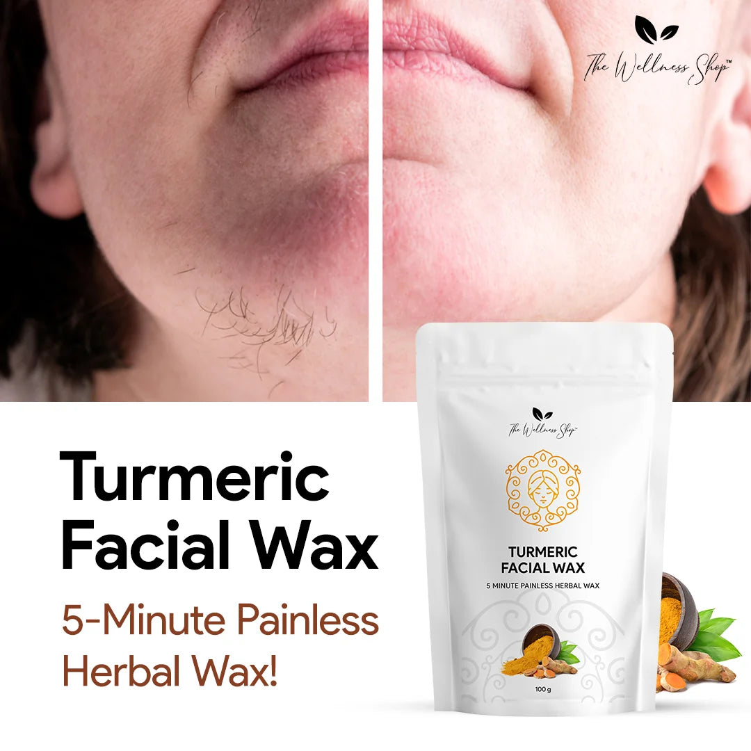 Turmeric Facial Wax - 5 Minute Painless Herbal Wax Powder - Buy 1 Get 1 Free 🤩