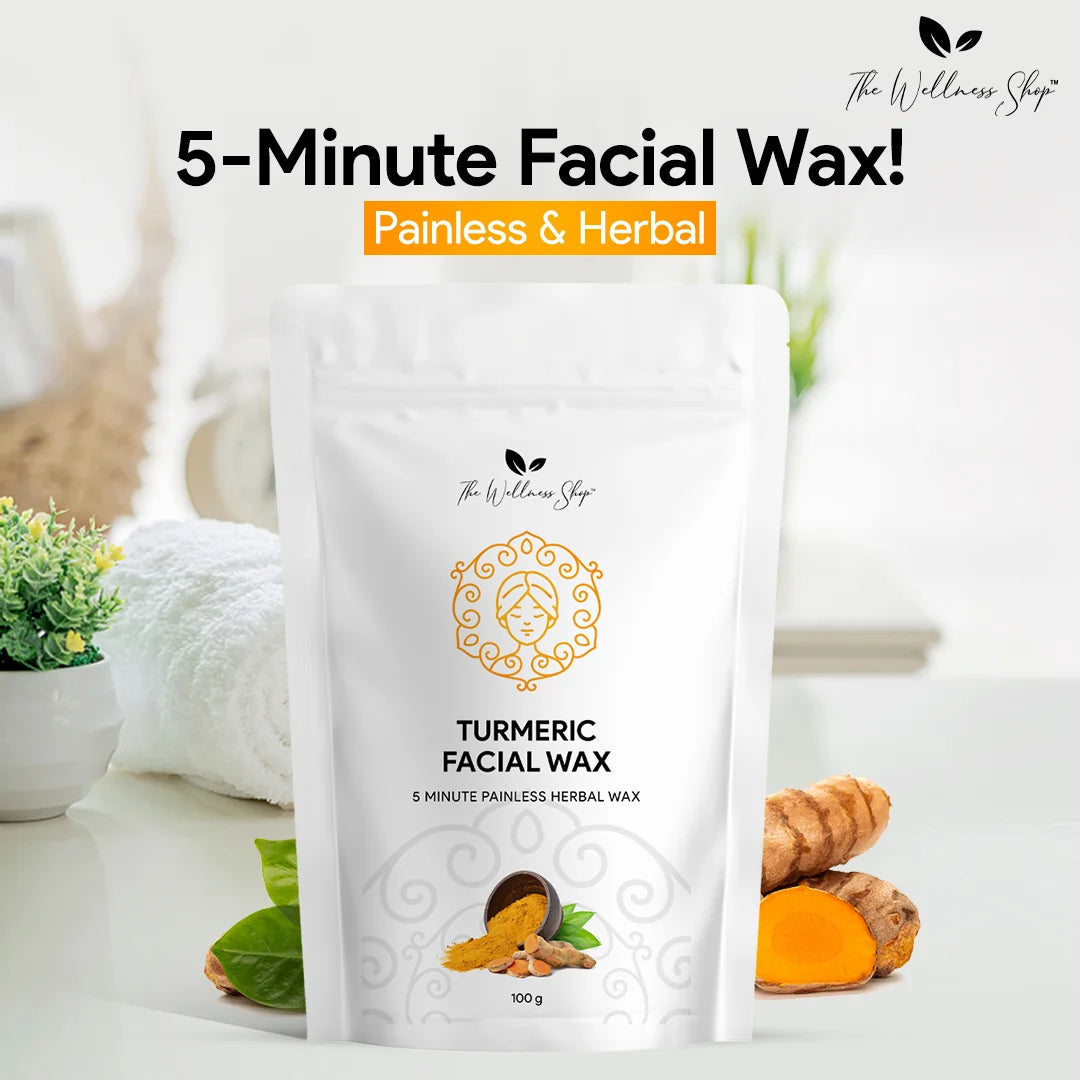 Turmeric Facial Wax - 5 Minute Painless Herbal Wax Powder - Buy 1 Get 1 Free 🤩