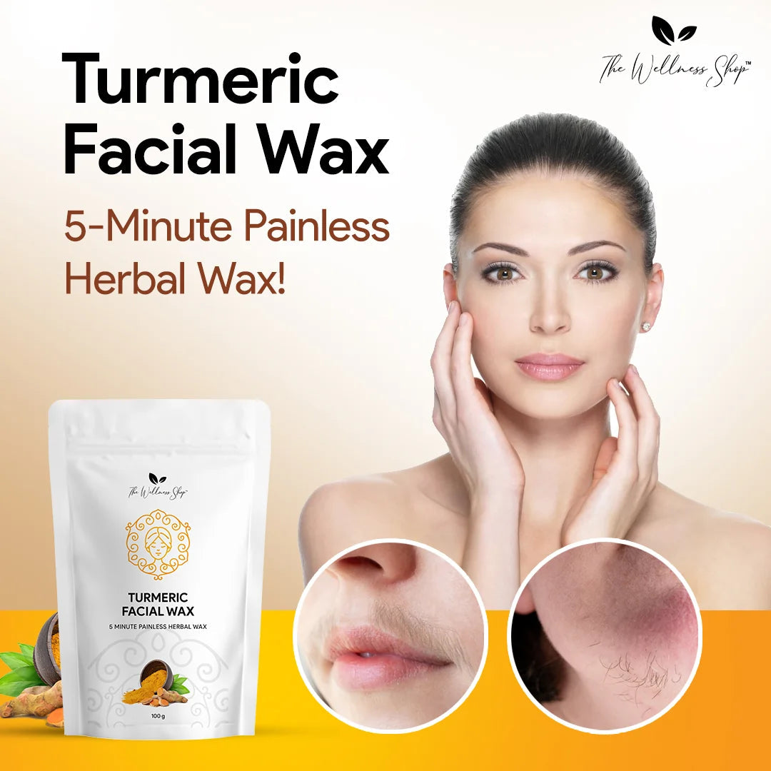 Turmeric Facial Wax - 5 Minute Painless Herbal Wax Powder - Buy 1 Get 1 Free 🤩