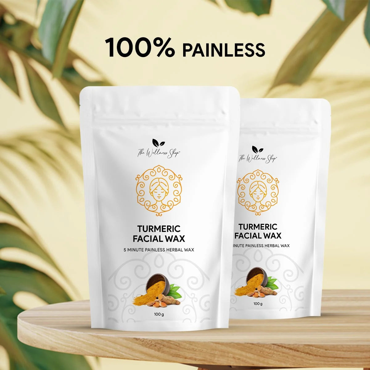 Turmeric Facial Wax - 5 Minute Painless Herbal Wax Powder - Buy 1 Get 1 Free 🤩