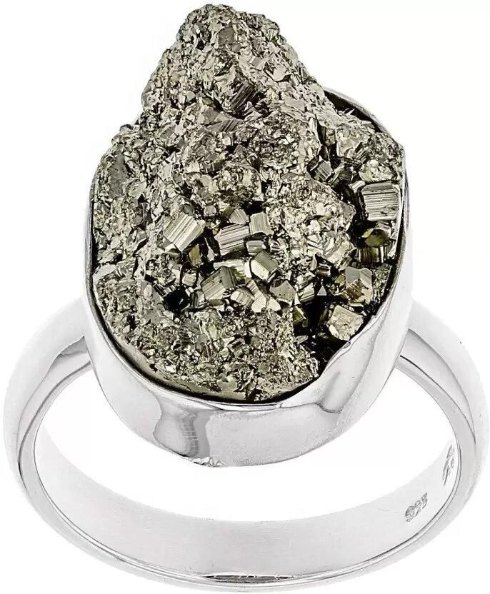 Pyrite Adjustable Ring With Lab Tested Certificate Stainless Steel Ring