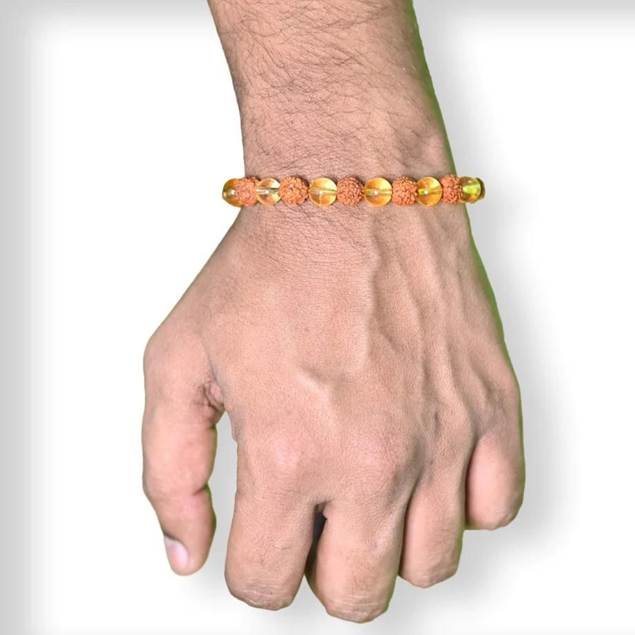 Rudraksha & Citrine Bracelet - Buy 1 Get 1 Free